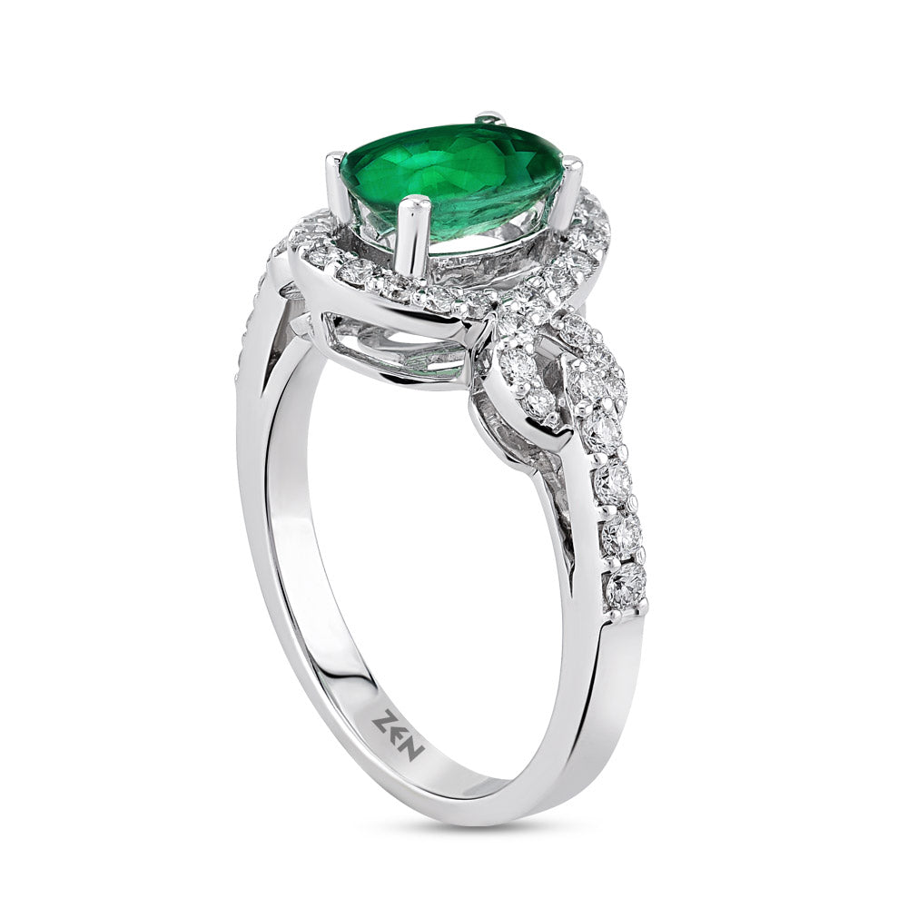 1.38 ct. Smaragd Ring