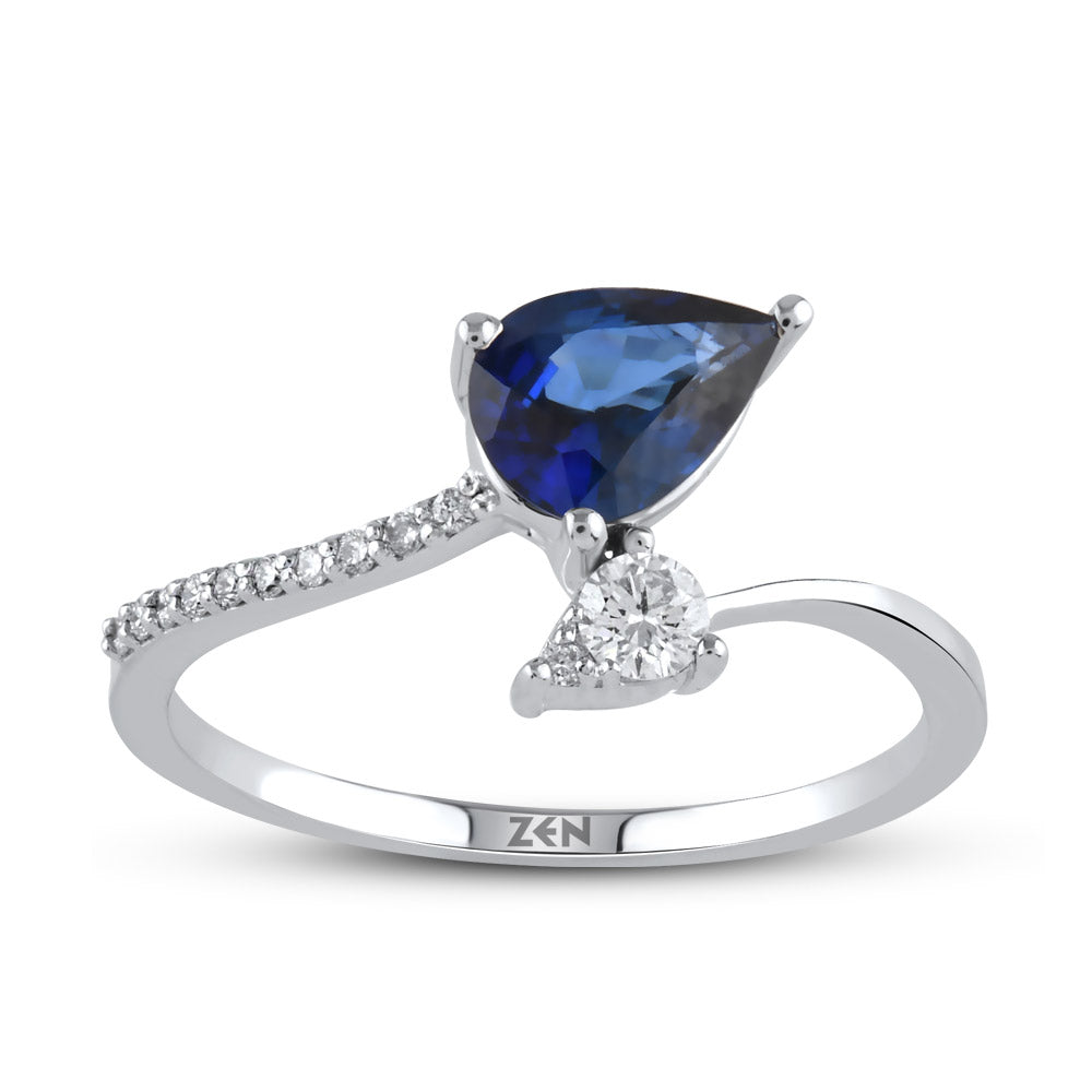 0.93 ct. Saphir Ring