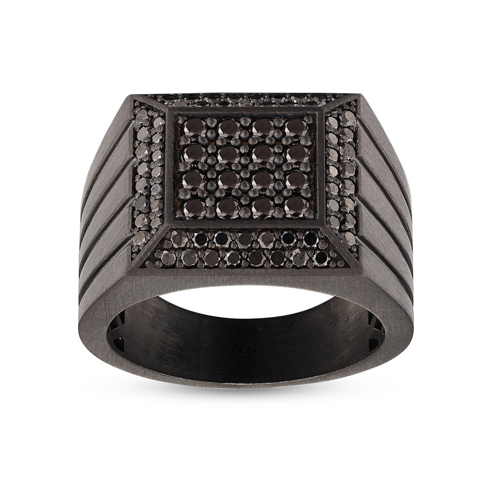 1.40 ct. Herren Silberring