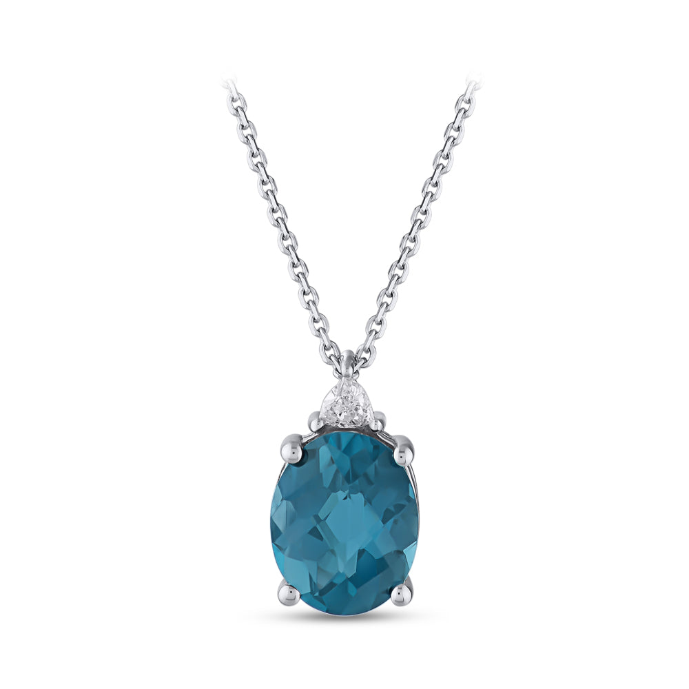 2.66 ct. Blauer Topas Halskette