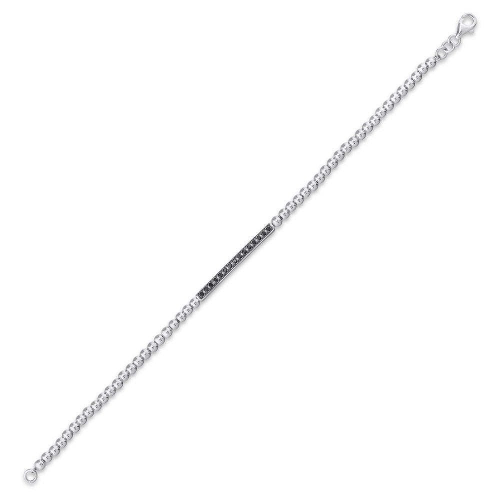 0.16 ct. Herren Silber Diamantarmband