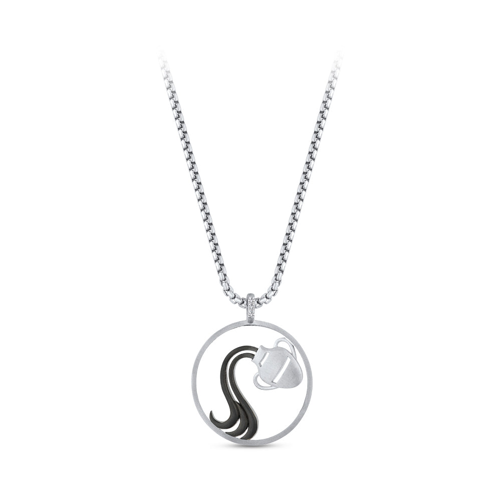0.04 ct. Silberne Wassermann Halskette