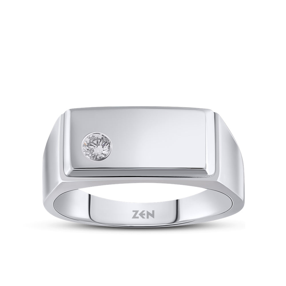 0.10 ct. Herren Silberring