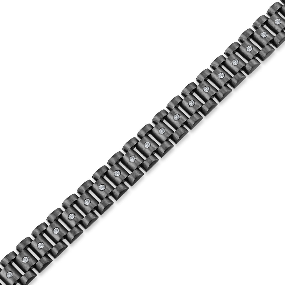 0.50 ct. Men Silver Diamond Bracelet