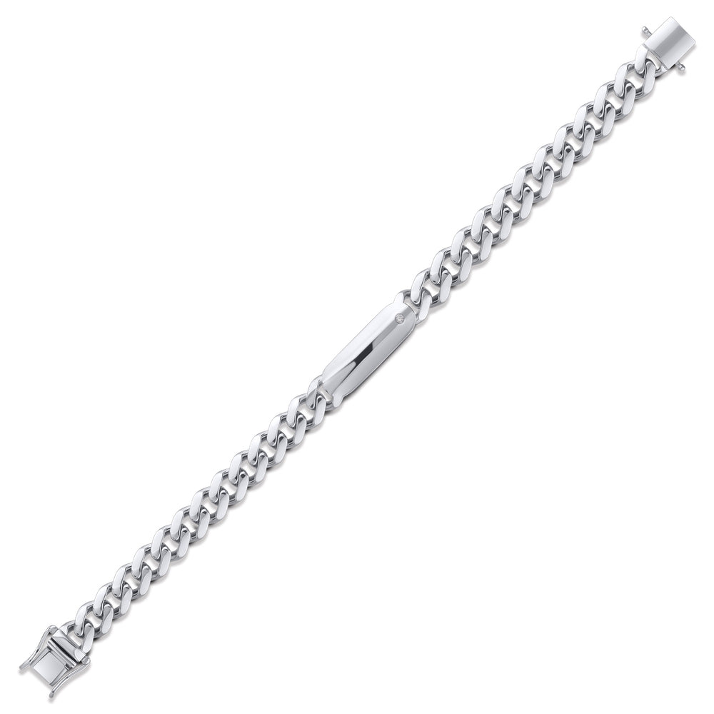 0.04 ct. Herren Silber Diamantarmband