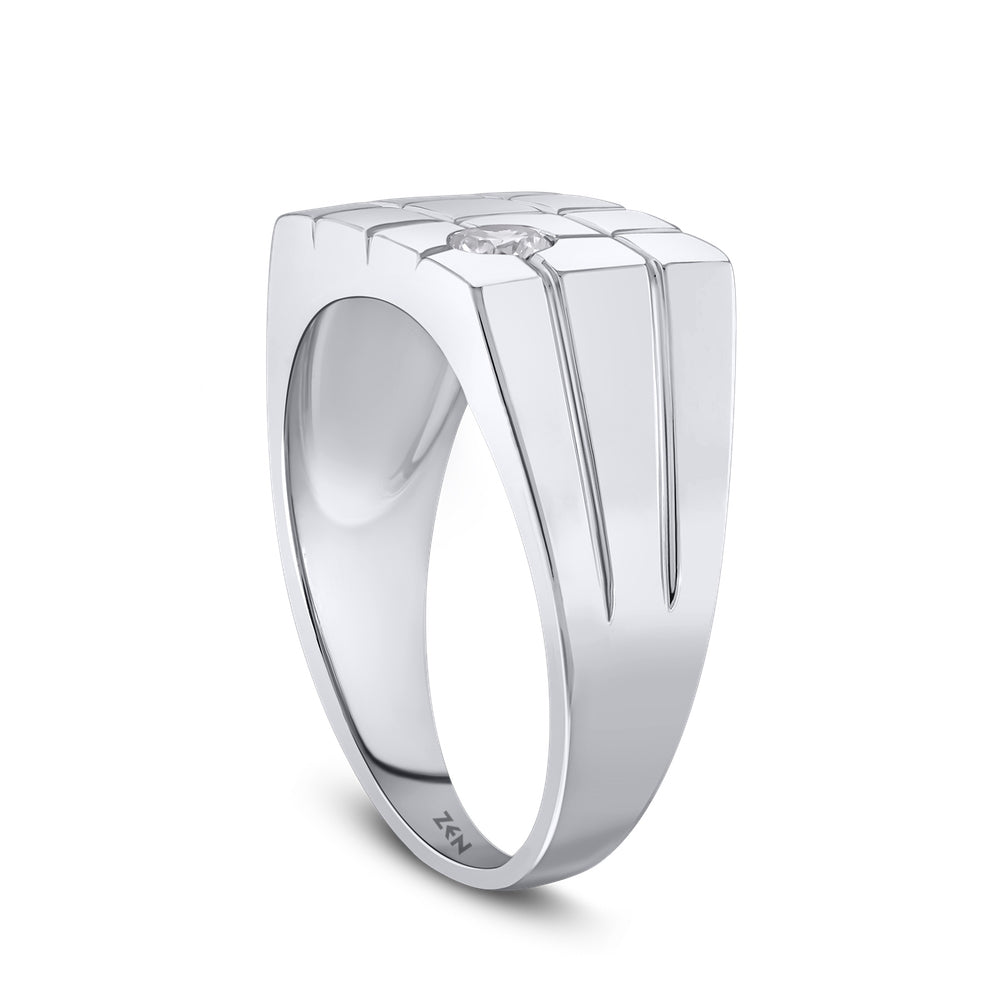0.15 ct. Herren Silberring