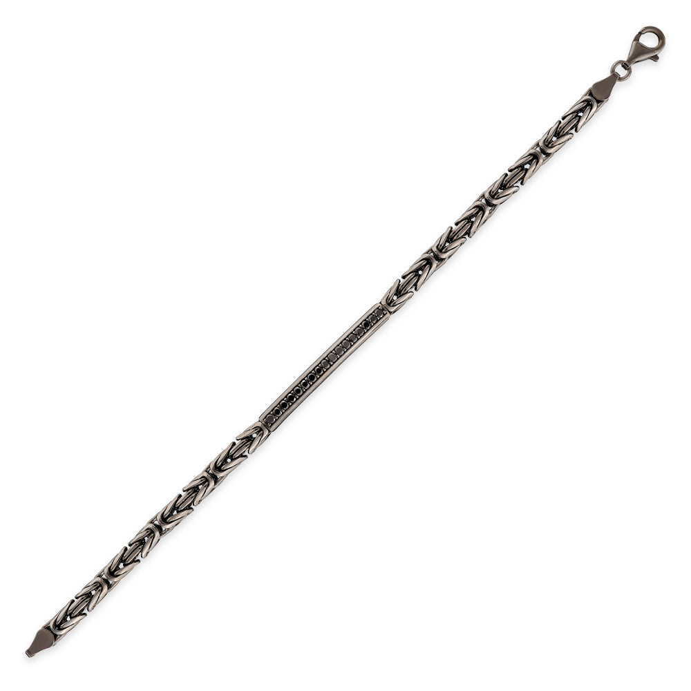 0.40 ct. Men Silver Diamond Bracelet
