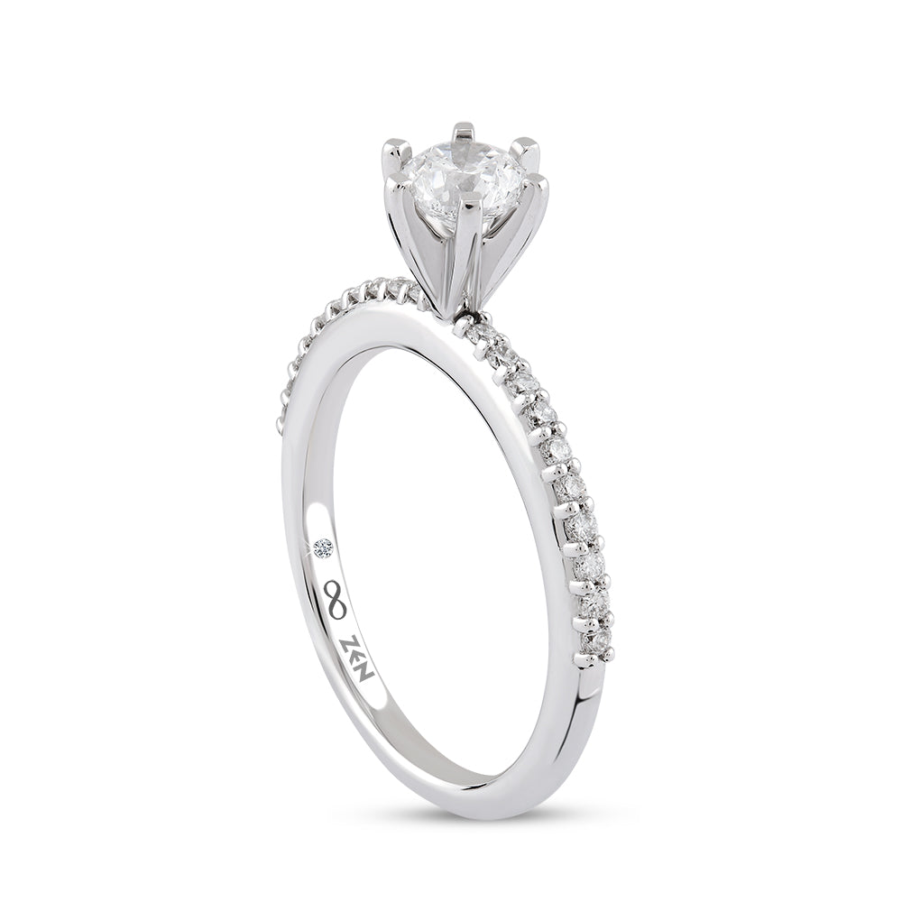 0.70 ct. Seitenstein Diamant Verlobungsring