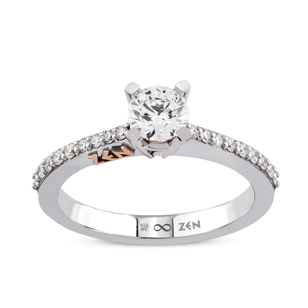 0.58 ct. Seitenstein Diamant Verlobungsring