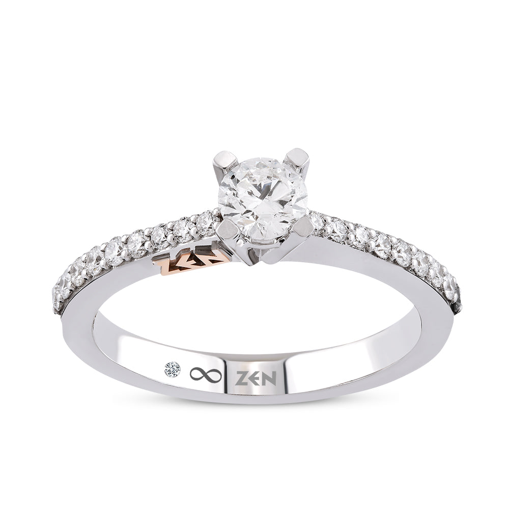 0.54 ct. Sidestone Diamond Engagement Ring
