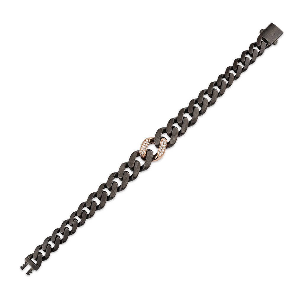 0.48 ct. Herren Silber Diamantarmband