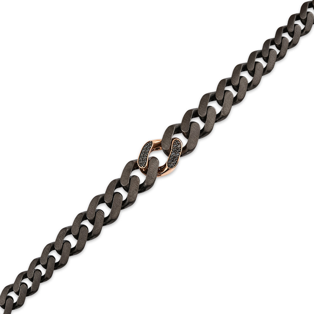0.48 ct. Herren Silber Diamantarmband
