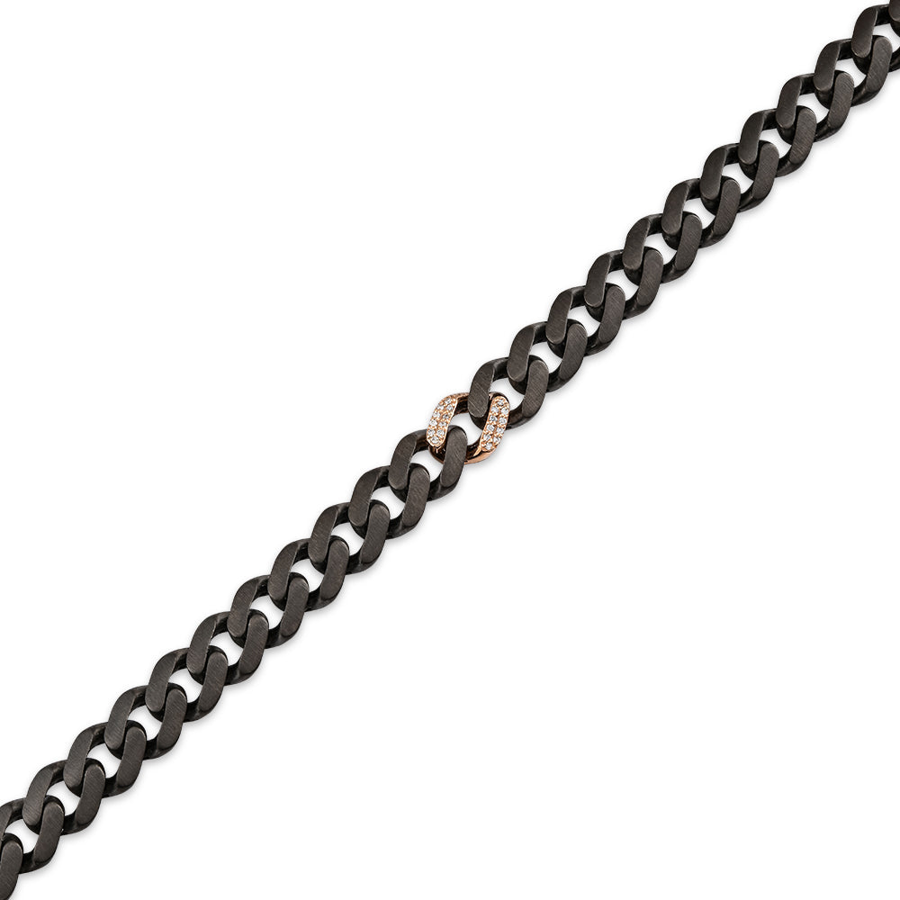 0.21 ct. Men Silver Diamond Bracelet