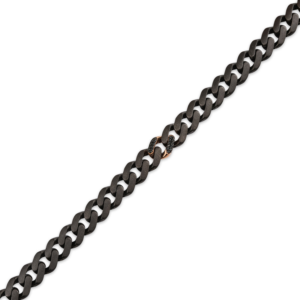 0.21 ct. Men Silver Diamond Bracelet