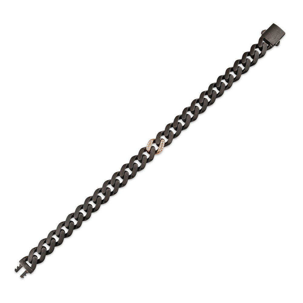 0.21 ct. Men Silver Diamond Bracelet