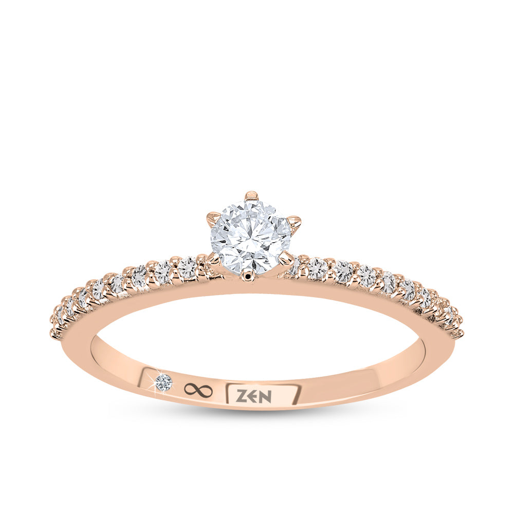 0.34 ct. Sidestone Diamond Engagement Ring