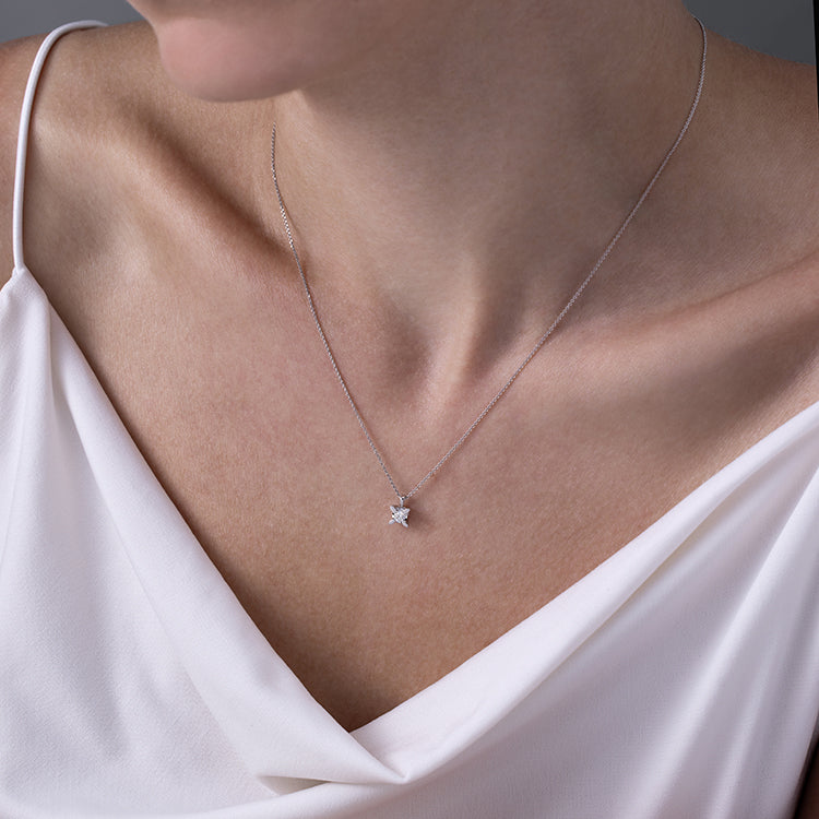 0.08 ct. Solitär Diamant Halskette