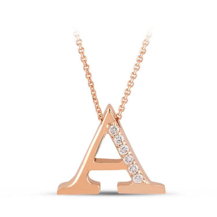 0.04 ct. Buchstabe A Diamant Halskette