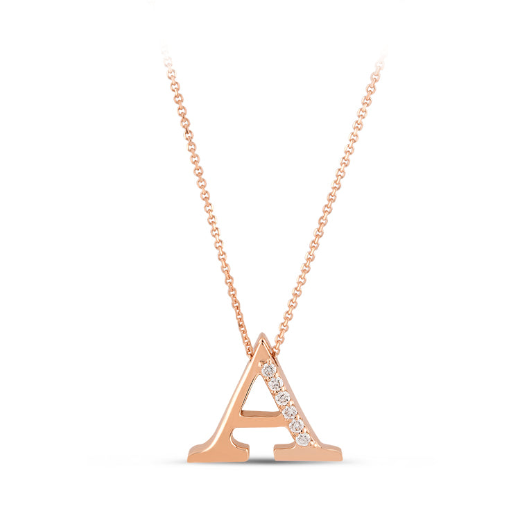 0.04 ct. Buchstabe A Diamant Halskette