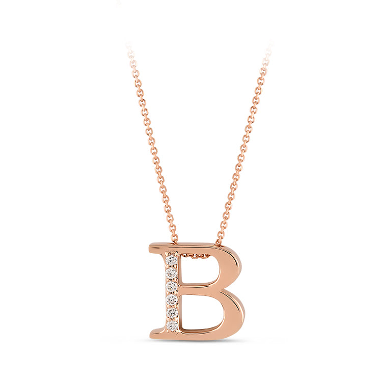 0.04 ct. Buchstabe B Diamant Halskette