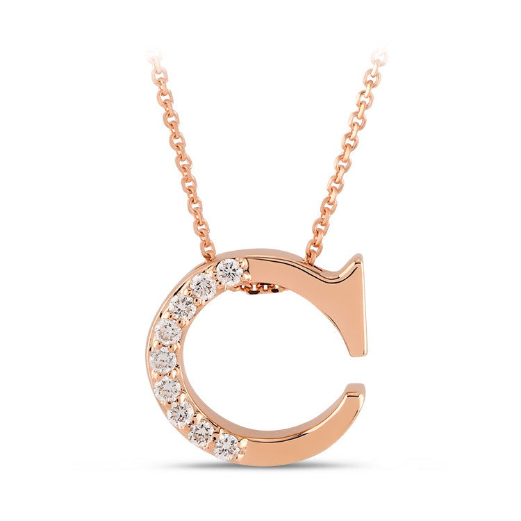 0.06 ct. Buchstabe C Diamant Halskette