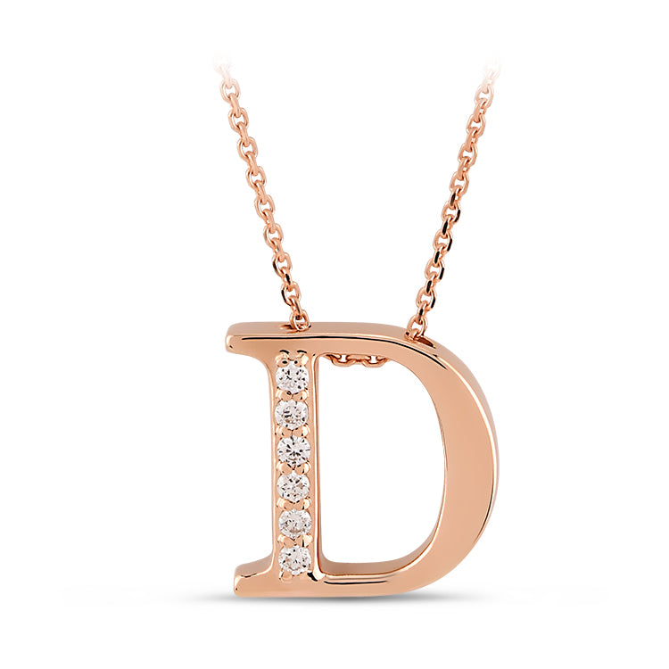 0.04 ct. Buchstabe D Diamant Halskette