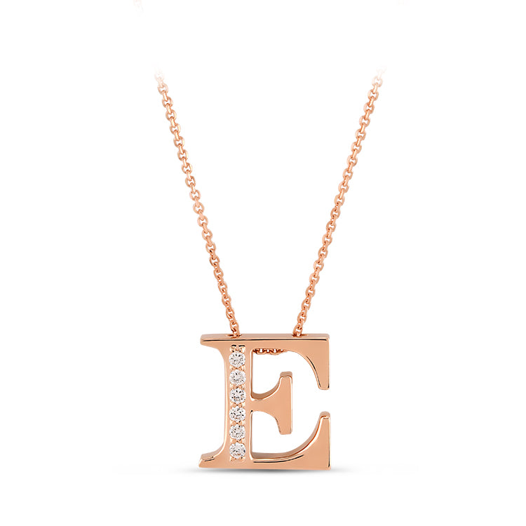 0.04 ct. Buchstabe E Diamant Halskette