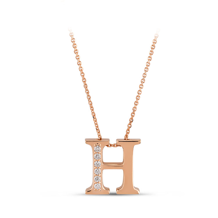 0.04 ct. Buchstabe H Diamant Halskette