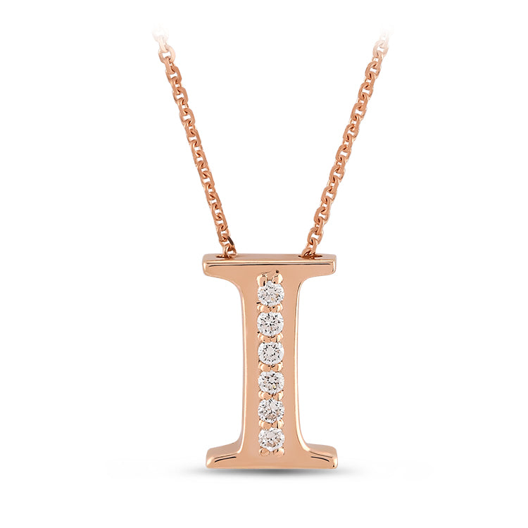 0.04 ct. Buchstabe I Diamant Halskette
