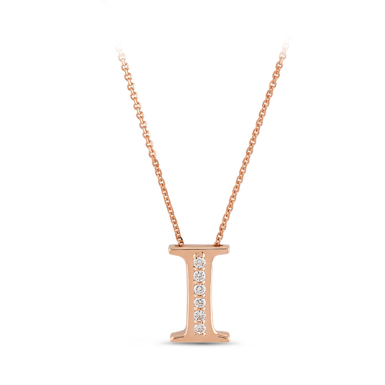 0.04 ct. Buchstabe I Diamant Halskette