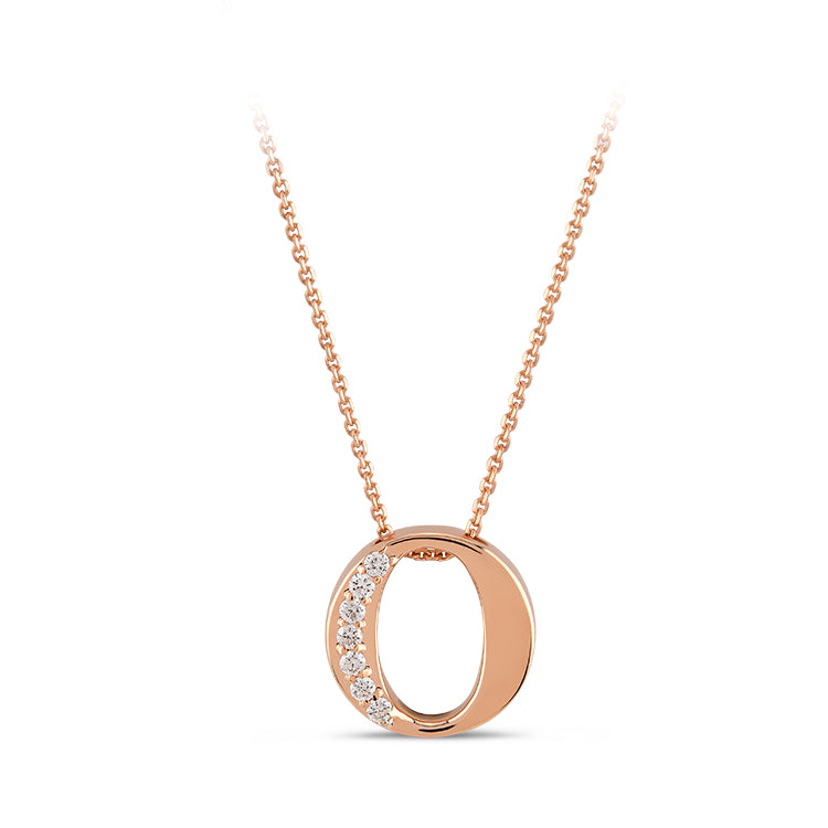 0.05 ct. Buchstabe O Diamant Halskette