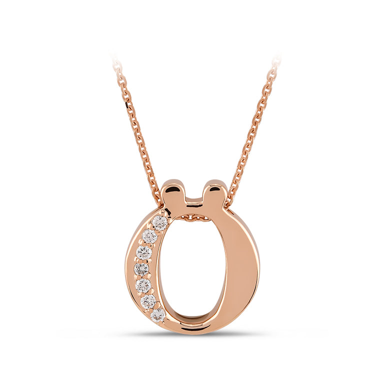0.04 ct. Buchstabe Ö Diamant Halskette