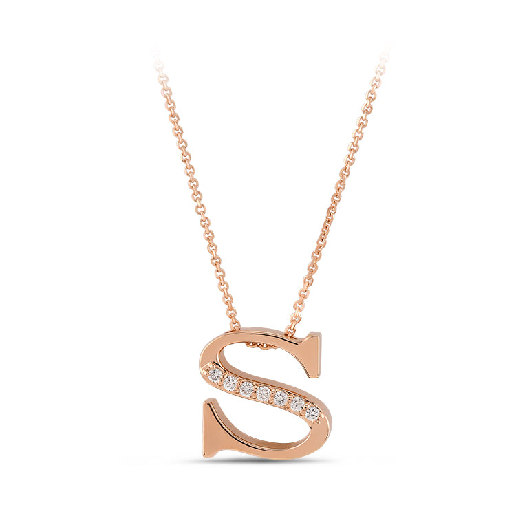 0.04 ct. Buchstabe S Diamant Halskette