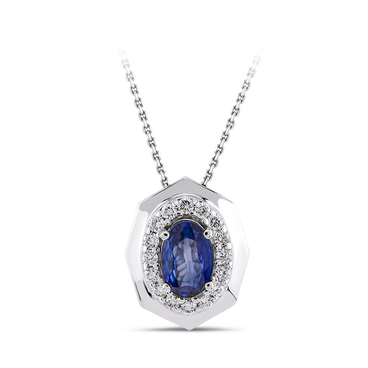 0.59 ct. Saphir Halskette