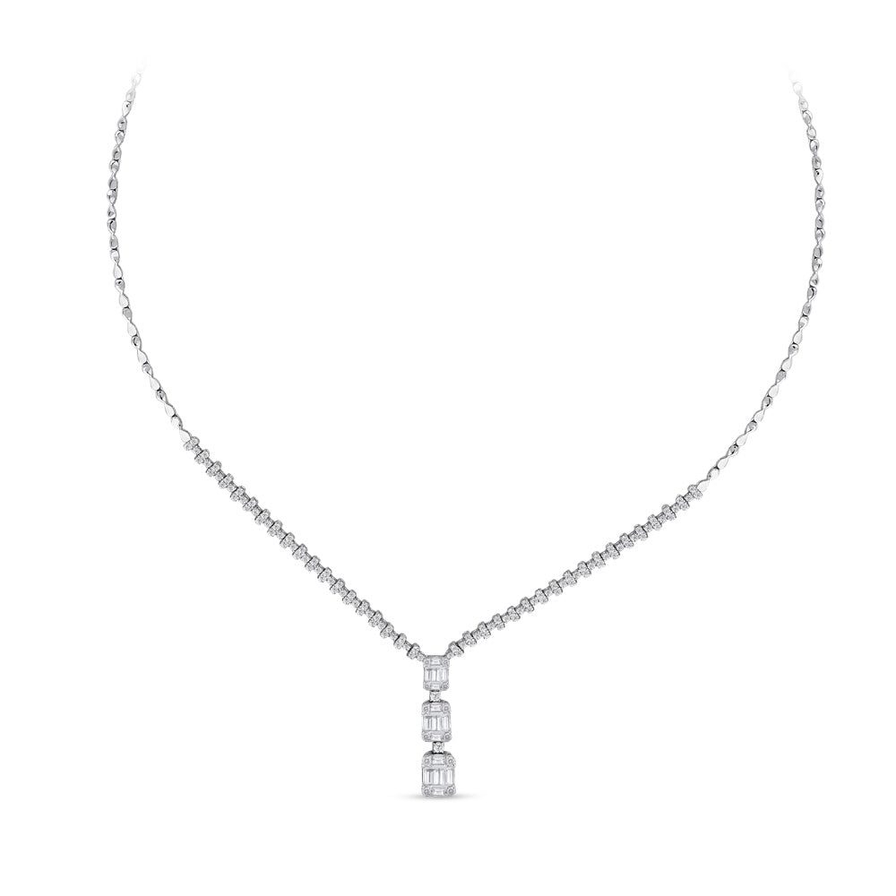 1.71 ct. Baguette Diamant Halskette