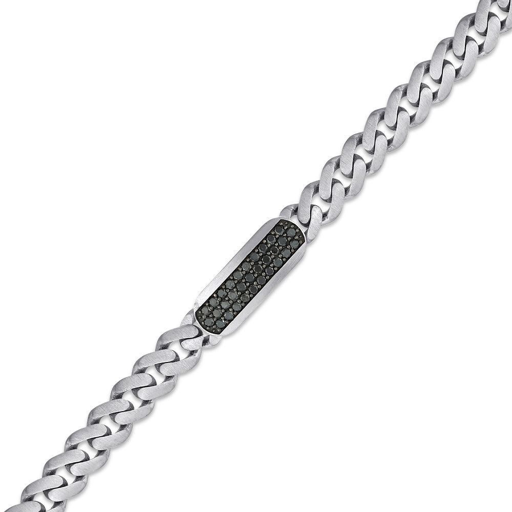 1.89 ct. Herren Silber Diamantarmband