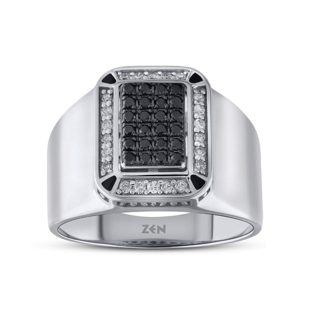 0.60 ct. Men Silver Ring
