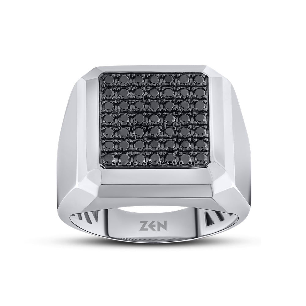 0.60 ct. Herren Silberring