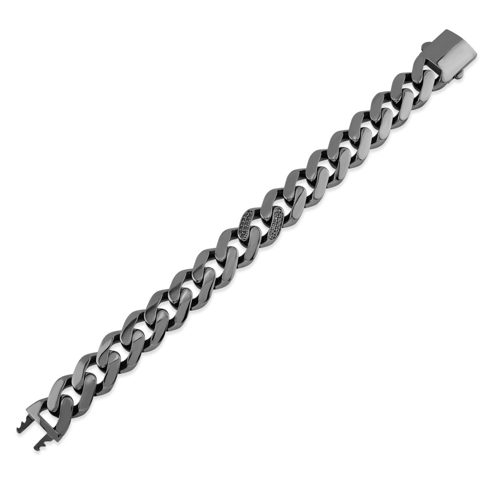 0.30 ct. Men Silver Diamond Bracelet