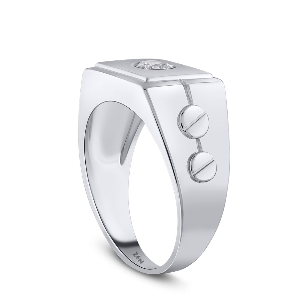 0.30 ct. Men Silver Ring
