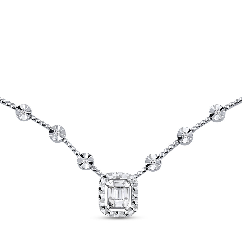 0.28 ct. Baguette Diamond Necklace