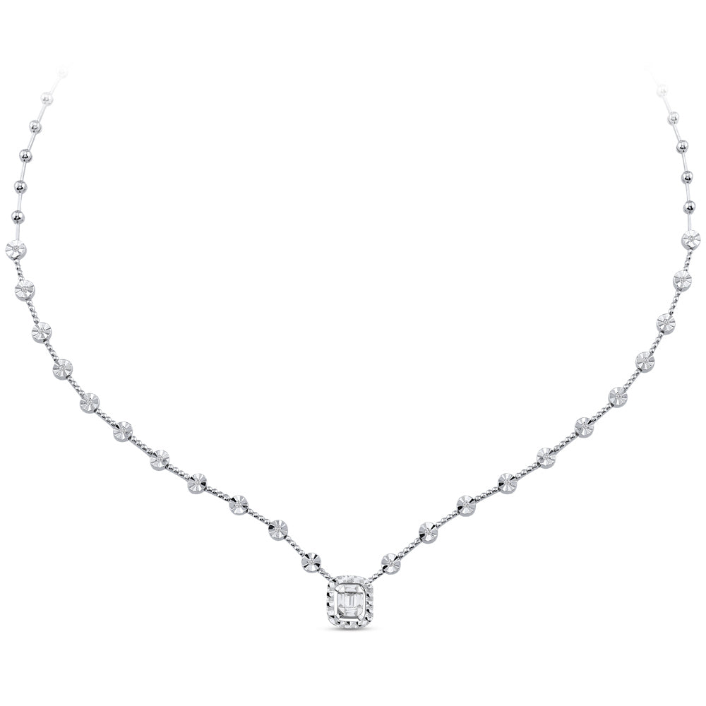 0.28 ct. Baguette Diamond Necklace