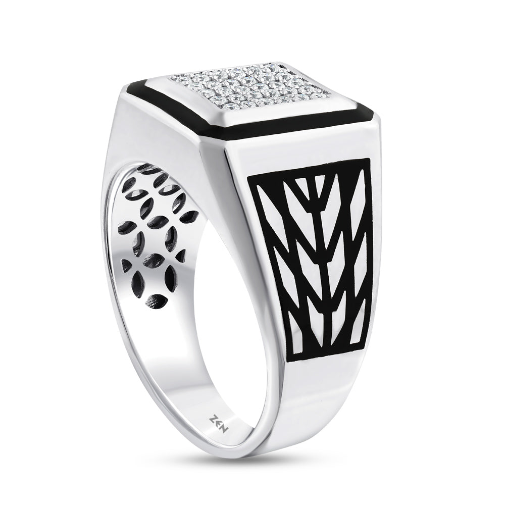 0.26 ct. Men Silver Ring