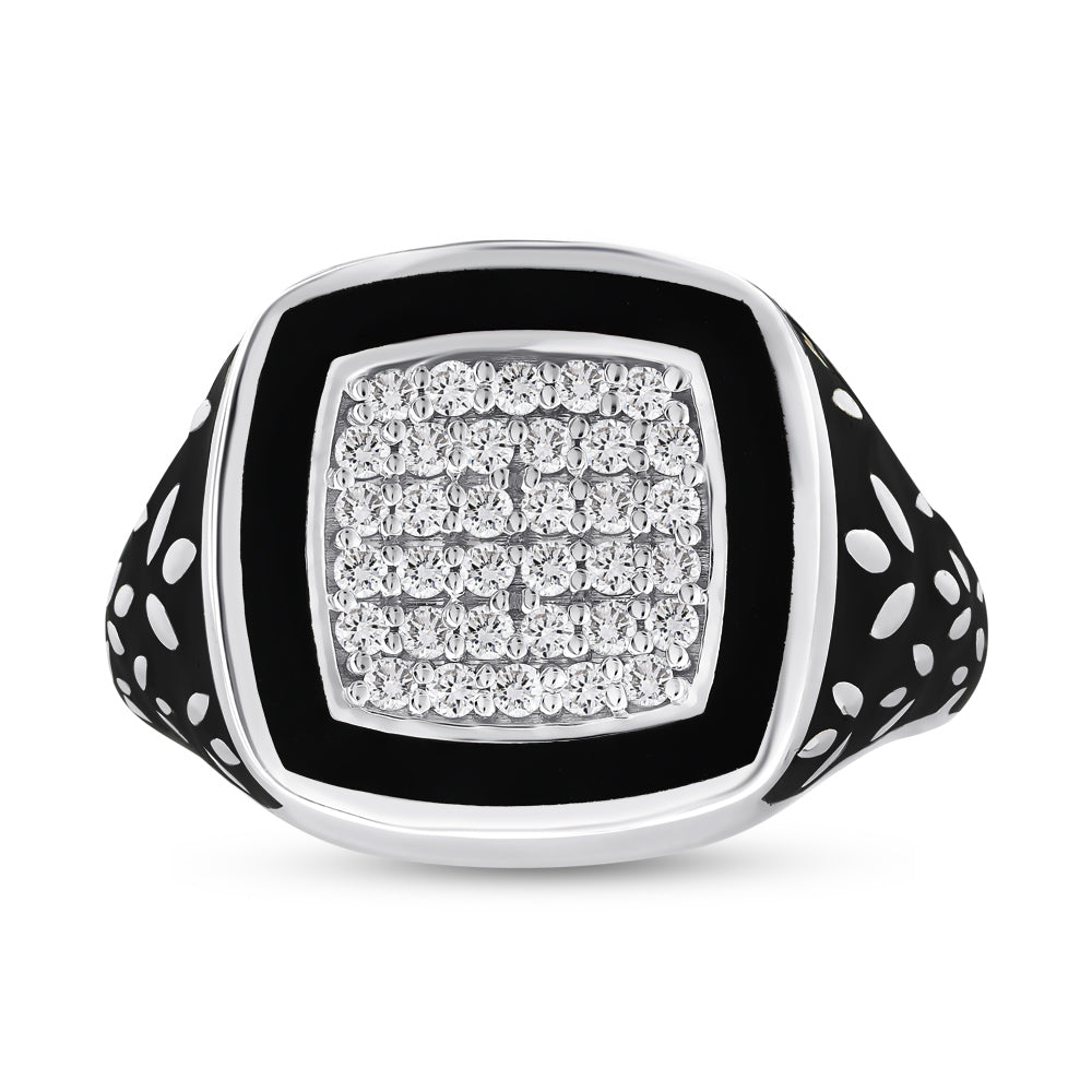 0.38 ct. Men Silver Ring