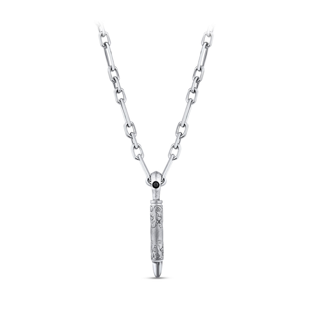 0.04 ct. Herren Silber Diamant Halskette