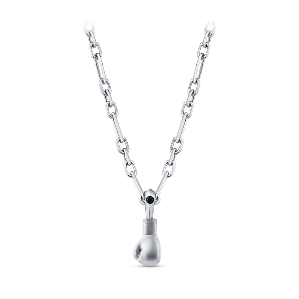 0.04 ct. Herren Silber Diamant Halskette