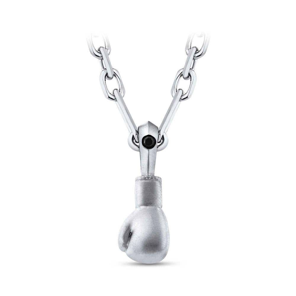 0.04 ct. Herren Silber Diamant Halskette