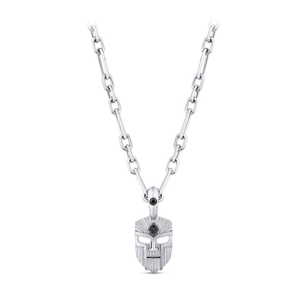 0.07 ct. Men Silver Diamond Necklace