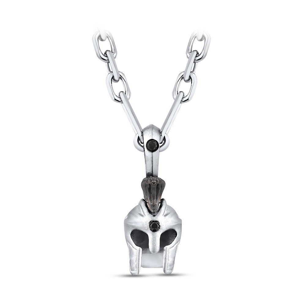 0.09 ct. Men Silver Diamond Necklace