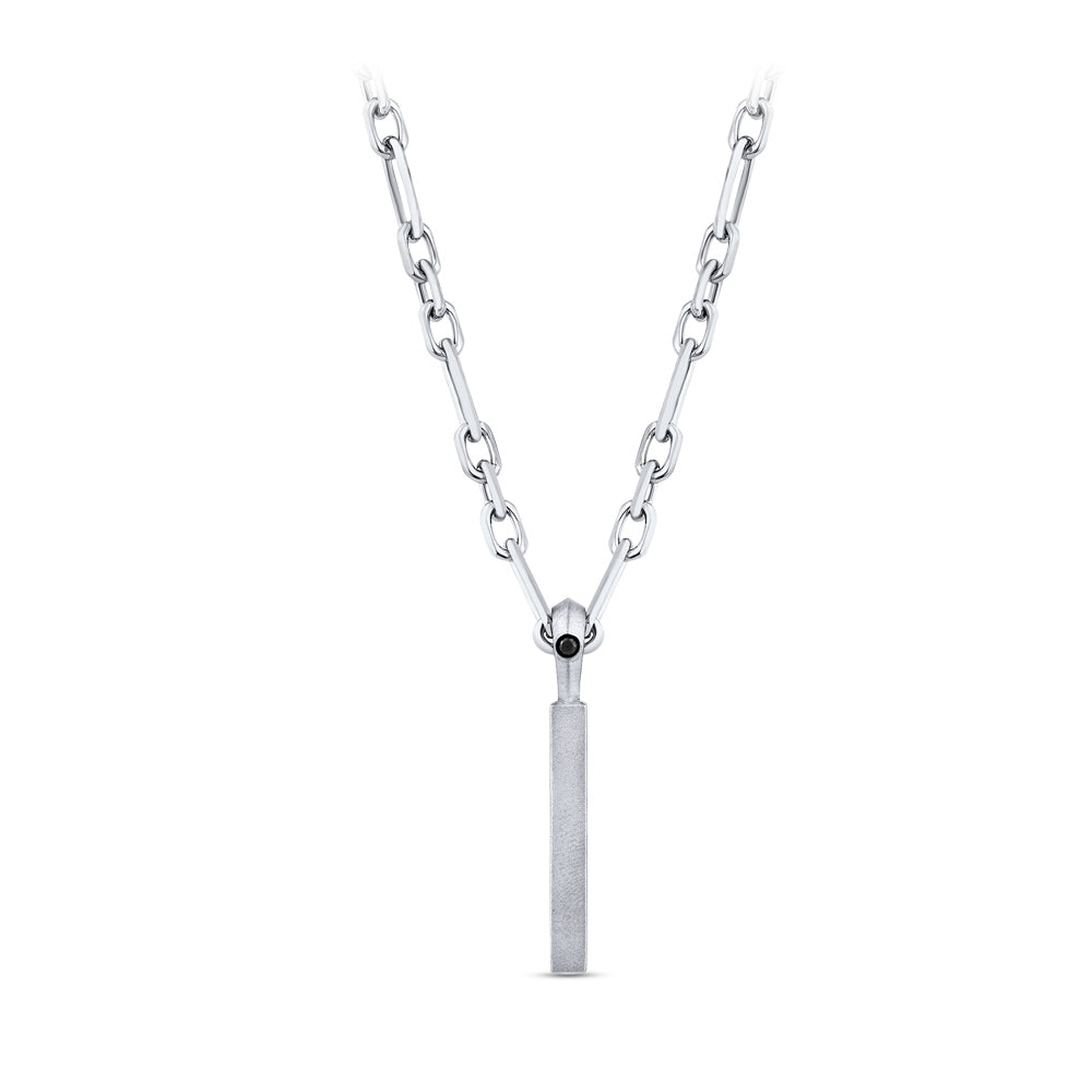 0.04 ct. Herren Silber Diamant Halskette